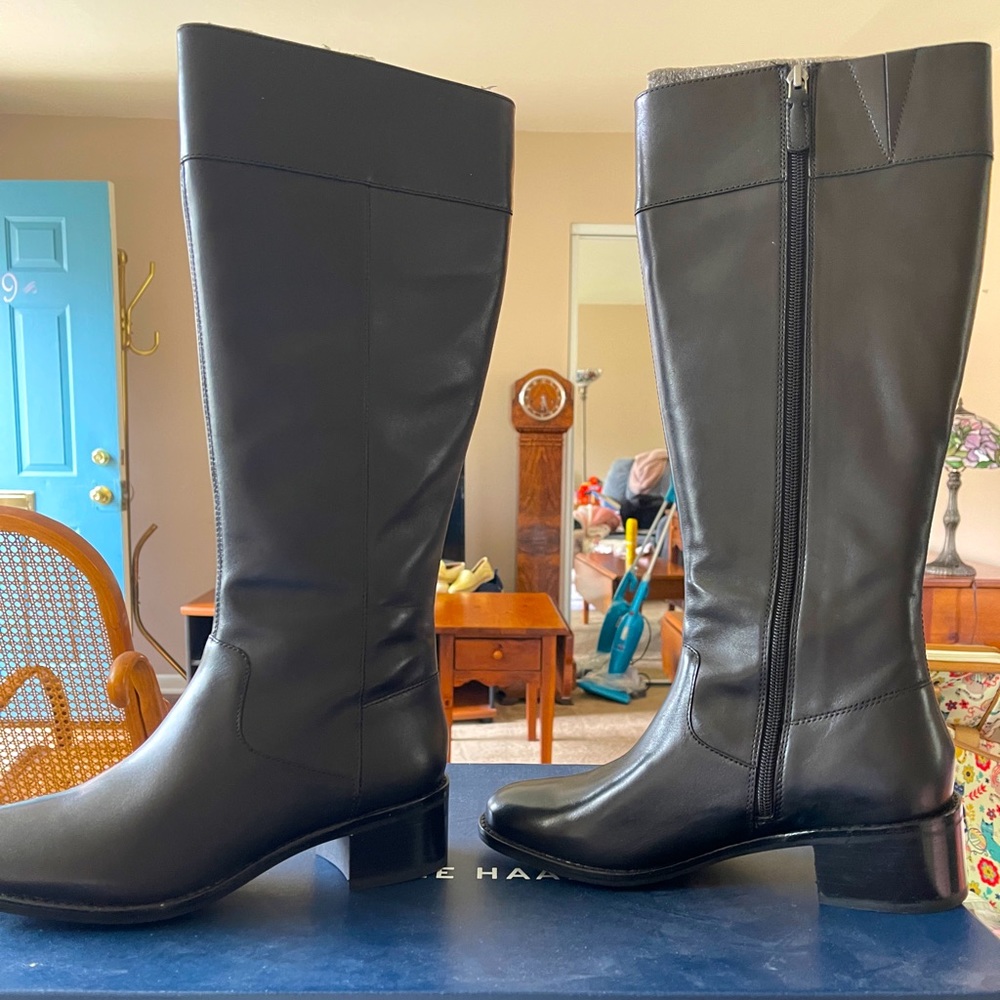 Cole Haan black leather Cora Riding Boot